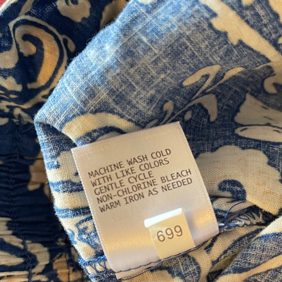 Nicole Miller Blue‎ and Cream Wide Leg Pants - Picture 7 of 8